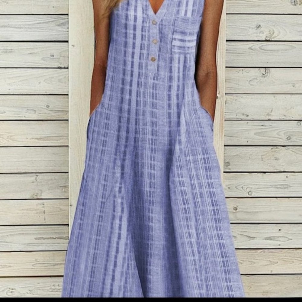 Misslook Windowpane Plaid Maxi Dress XL